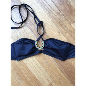 New CLEAN WATER Black Halter Bandeau Bikini top